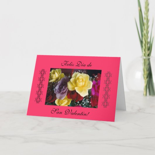 Cartes Pour Fêtes Annuelles Espagnol : rosas Para San Valentin/Saint-Valentin (Devant)