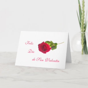 Cartes Pour Fêtes Annuelles Espagnol : San Valentin - rose rouge