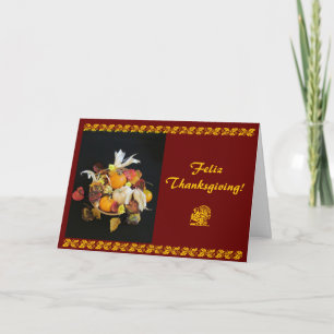Cartes Pour Fêtes Annuelles Espagnol : Thanksgiving de Feliz !