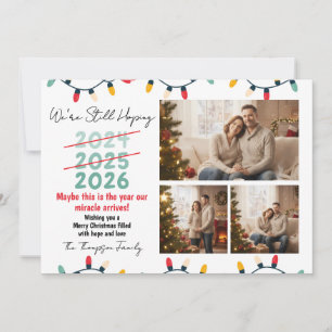 Cartes Pour Fêtes Annuelles Espérant un bébé miracle Photo de Noël drôle