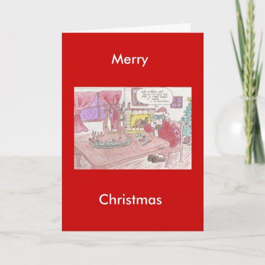 Cartes Pour Fêtes Annuelles Essai de goût aveugle de Santas (Devant)