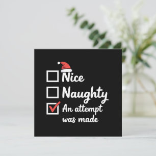 Cartes Pour Fêtes Annuelles Essai de Noël gentil méchant a été fait Xmas