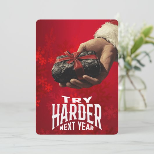 Cartes Pour Fêtes Annuelles Essayer plus dur l'année prochaine Naughty Rude Pè (Debout devant)