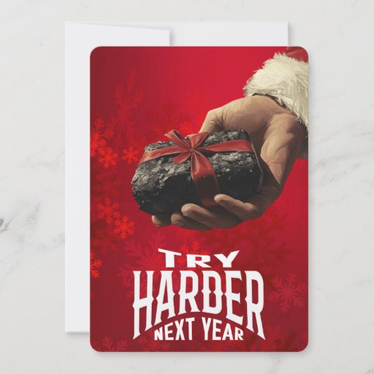 Cartes Pour Fêtes Annuelles Essayer plus dur l'année prochaine Naughty Rude Pè (Devant)