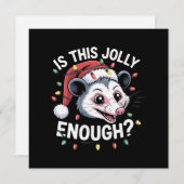 Cartes Pour Fêtes Annuelles Est-ce assez joyeux ? Noël Opossum Sarcastique (Devant / Derrière)