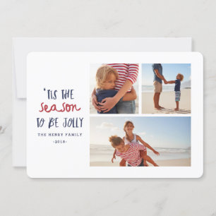 Cartes Pour Fêtes Annuelles 'est la saison multi 3 photo famille noël