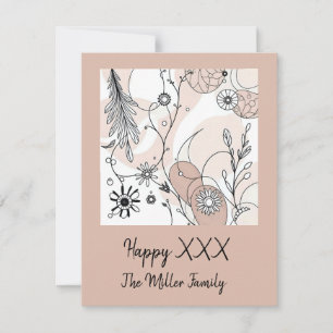 Cartes Pour Fêtes Annuelles Esthétique minimaliste Brown Abstraite