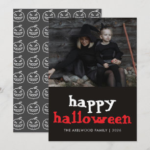 Cartes Pour Fêtes Annuelles esthétique sorcière moderne Halloween Photo de fam