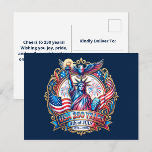 Cartes Pour Fêtes Annuelles États-Unis 250 ans 4 juillet 1776-2026