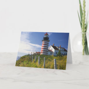 Cartes Pour Fêtes Annuelles États-Unis, Maine, Lubec. Phare de West Quoddy Hea