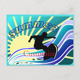 Cartes Pour Fêtes Annuelles Été Surf Fun Thunder_Cove