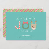 Cartes Pour Fêtes Annuelles Étendre Joyeuse Reindeer Masque bleu Noël (Devant / Derrière)