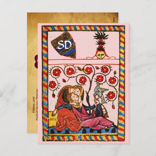 CARTES POUR FÊTES ANNUELLES ETERNAL LOVE VALENTINE'S DAY PARCHMENT MONOGRAM (Devant / Derrière)