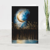 Cartes Pour Fêtes Annuelles Ethereal Crescent Moon, Yule & Winter Solstice (Devant)