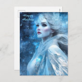 Cartes Pour Fêtes Annuelles Ethereal Frozen Neige Queen Imaginaire Art (Devant / Derrière)