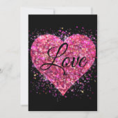Cartes Pour Fêtes Annuelles Étincelle rose parties scintillant coeur amour (Devant)