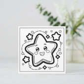 Cartes Pour Fêtes Annuelles Étoile de couleur de Noël festive (Debout devant)