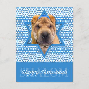 Cartes Pour Fêtes Annuelles Étoile de David de Hanoukka - Chinoise Shar Pei