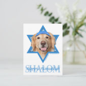 Cartes Pour Fêtes Annuelles Étoile de David de Hanoukka - golden retriever - (Debout devant)