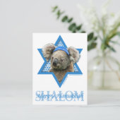Cartes Pour Fêtes Annuelles Étoile de David de Hanoukka - ours de koala (Debout devant)