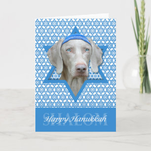 Cartes Pour Fêtes Annuelles Étoile de David de Hanoukka - Weimaraner
