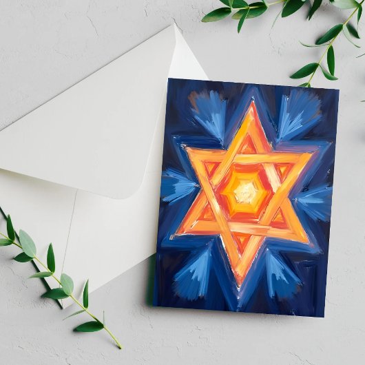 Cartes Pour Fêtes Annuelles Étoile de David Hanoukka juif