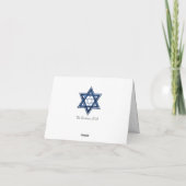 Cartes Pour Fêtes Annuelles Étoile de David | Joyeux Hanukka Bleu Classique Mo (Dos)