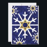 Cartes Pour Fêtes Annuelles Étoile de David Snowflake<br><div class="desc">Étoile d'hiver de David Design</div>