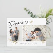 Cartes Pour Fêtes Annuelles Étoile de la paix | Deux photos (Debout devant)