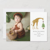 Cartes Pour Fêtes Annuelles Étoile de l'arbre de Noël de la girafe (Devant)