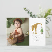 Cartes Pour Fêtes Annuelles Étoile de l'arbre de Noël de la girafe (Debout devant)