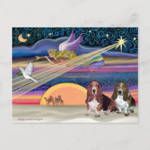 Cartes Pour Fêtes Annuelles Étoile de Noël - Bassets (deux)