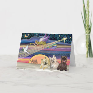Cartes Pour Fêtes Annuelles Étoile de Noël - Cairn Terrier (trois) -