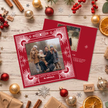 Étoile de Noël Photo Joyeuses Fêtes Rouge