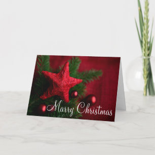 Cartes Pour Fêtes Annuelles Étoile de Noël rouge décorative Joyeux Noël