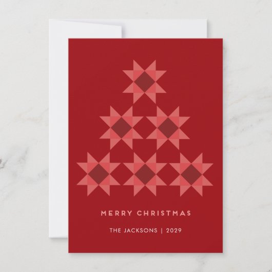 Cartes Pour Fêtes Annuelles Étoile de patchwork de Noël joyeux conception de v (Devant)