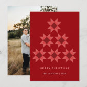 Cartes Pour Fêtes Annuelles Étoile de patchwork de Noël joyeux conception de v (Devant / Derrière)