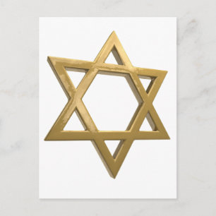 Cartes Pour Fêtes Annuelles étoile d'or de david