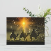 Cartes Pour Fêtes Annuelles Étoile dorée des hommes de Noël de Bethléem (Debout devant)