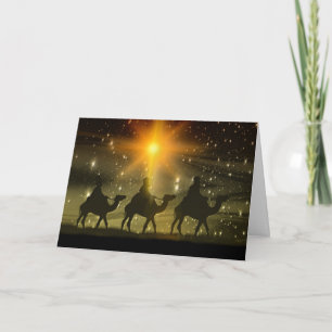 Cartes Pour Fêtes Annuelles Étoile dorée des hommes de Noël de Bethléem