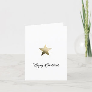 Cartes Pour Fêtes Annuelles Étoile Dorée Élégante avec Lueur Délicate Minimali