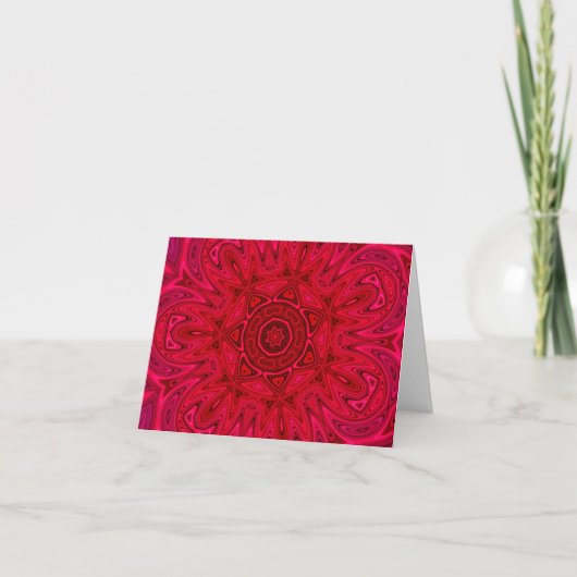 Cartes Pour Fêtes Annuelles Étoile et mandala rouges de Sun (Devant)