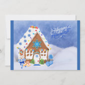 Cartes Pour Fêtes Annuelles Étoile Hanoukka moderne de David Gingerbread House (Devant)