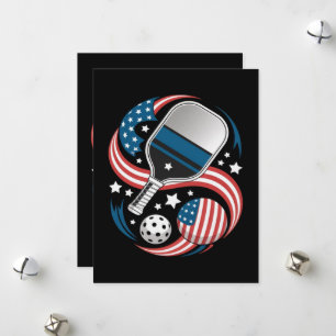 Cartes Pour Fêtes Annuelles Étoile Patriotique Rayures Drapeau USA Pickleball