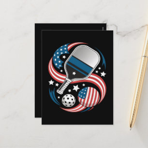 Cartes Pour Fêtes Annuelles Étoile Patriotique Rayures Drapeau USA Pickleball