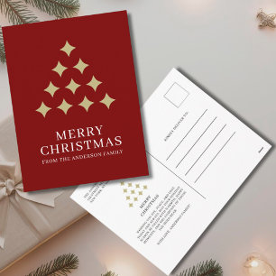 Cartes Pour Fêtes Annuelles Étoile simple arbre rouge Joyeux Noël