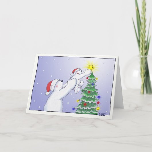 Cartes Pour Fêtes Annuelles Étoile sur l'arbre (Devant)