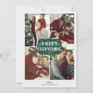 Cartes Pour Fêtes Annuelles Étoiles Argentées Vertes Joyeux Tout Multi Photo