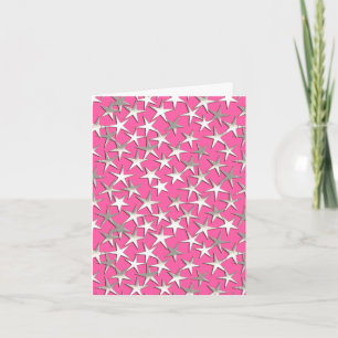 Cartes Pour Fêtes Annuelles Étoiles d'argent sur fuchsia rose