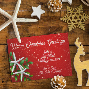 Cartes Pour Fêtes Annuelles Étoiles de mer Vœux de Noël chaleureux
